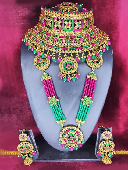 Bridal Green & Pink Jewellery